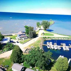 Grindstone Lighthouse on Lake Huron Private Beach
